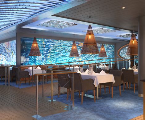  Im Fischrestaurant „Ocean‘s“ sollen digitale Fischschwärme an den Gästen vorbeiziehen