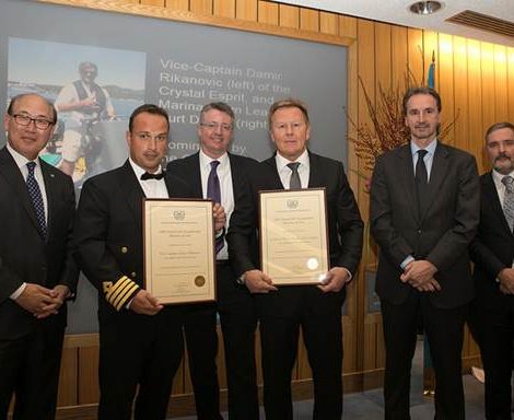 Vize-Kapitän und Team-Leader an Bord der Crystal Esprit, wurden von der International Maritime Organization (IMO) mit dem „Preis für außergewöhnliche Tapferkeit auf See 2017“ ausgezeichnet.