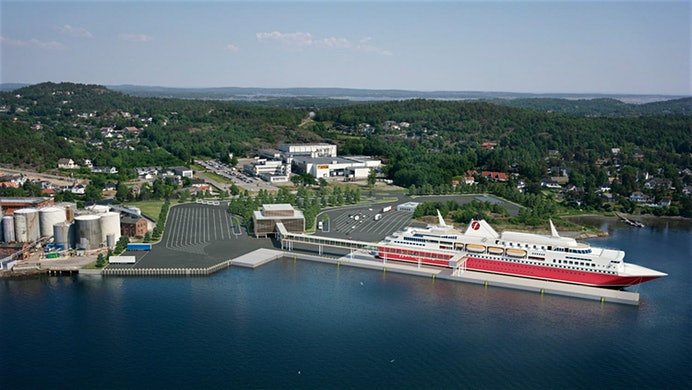 Fjord Line wird die Linie Strömstad–Sandefjord weiter ausbauen und dafür in Sandefjord in einer Bucht des Oslofjords einen eigenen Fährhafen bauen