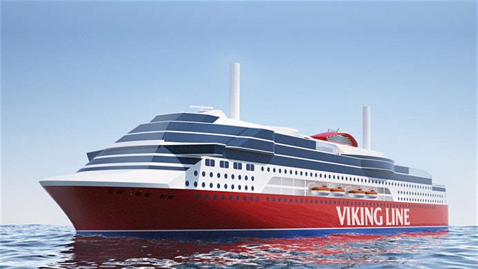 Viking Line lässt im chinesischen Xiamen eine besonders umweltfreundliche LNG-Fähre mit einer Länge von 218 Metern für 2800 Passagiere bauen.