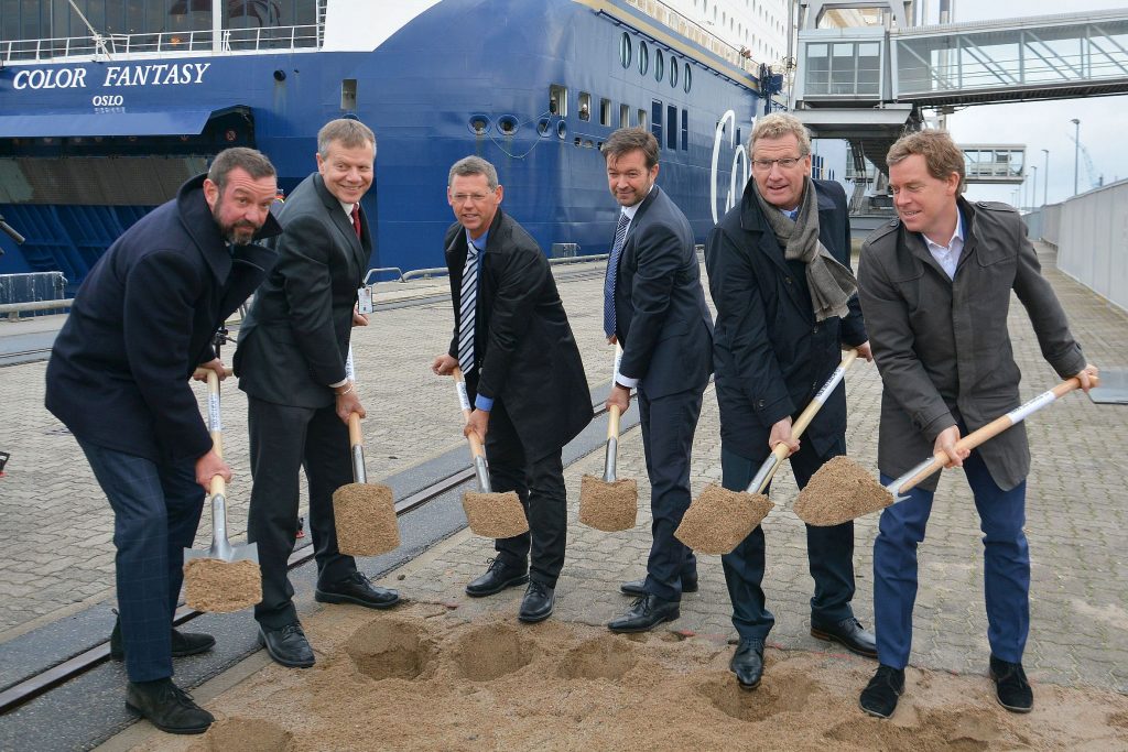 Start für den Bau der ersten Landstromanlage im Kieler Handelshafen mit einer maximalenAnschlussleistung von 4,5 Megawatt (MW)