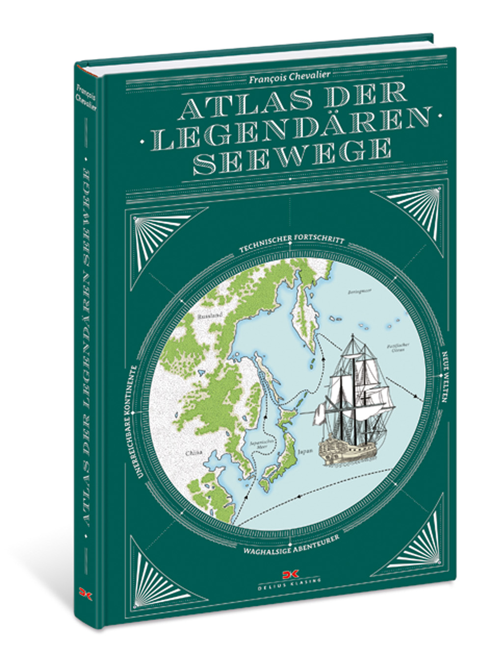 Buchrezension von Atlas der legendären Seewege von Francois Chevalier aus dem DeliusKlasing Verlag: ein großartig gestaltetes und spannendes Werk.
