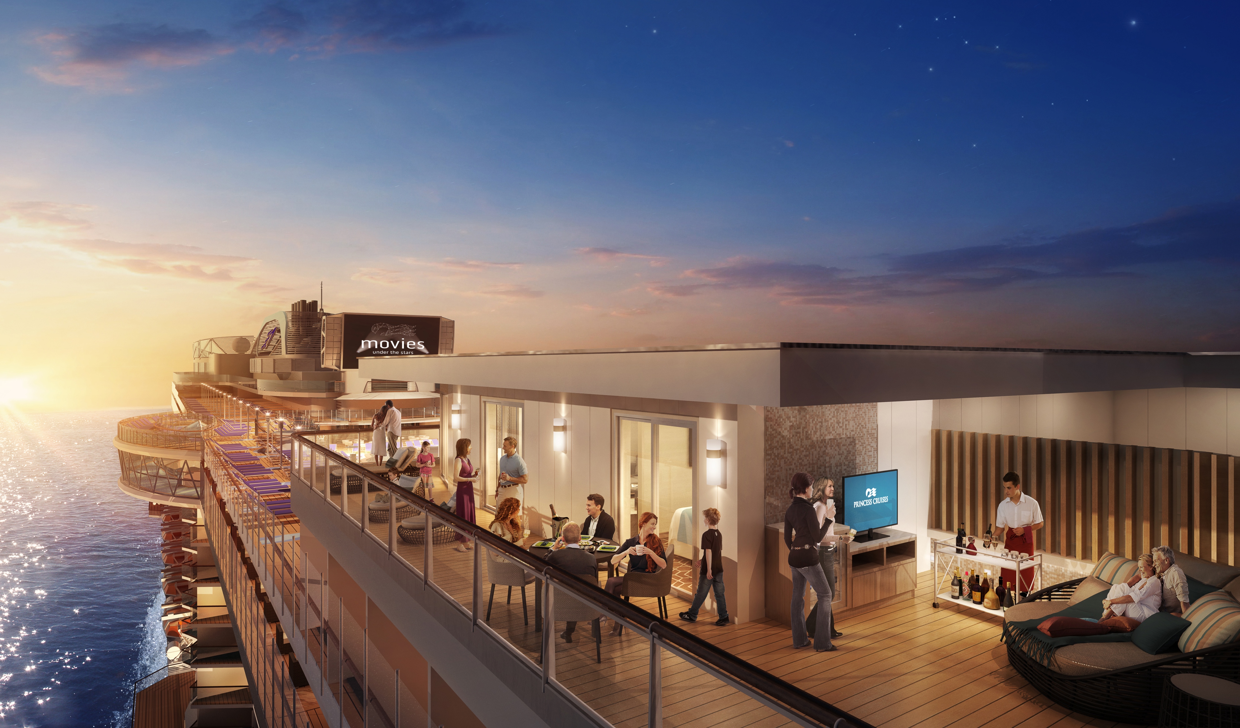 Den größten Balkon auf See baut Princess Cruises an Bord der neuen Sky Princess, die im Oktober 2019 auf den Markt kommt.