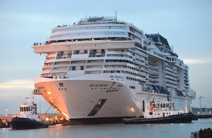 Die MSC Meraviglia läuft erstmals in Kiel ein und macht am Sonnabend, 27. April, im Ostuferhafen fest.Im Sommer 2020 ist das Schiff wieder in Kiel