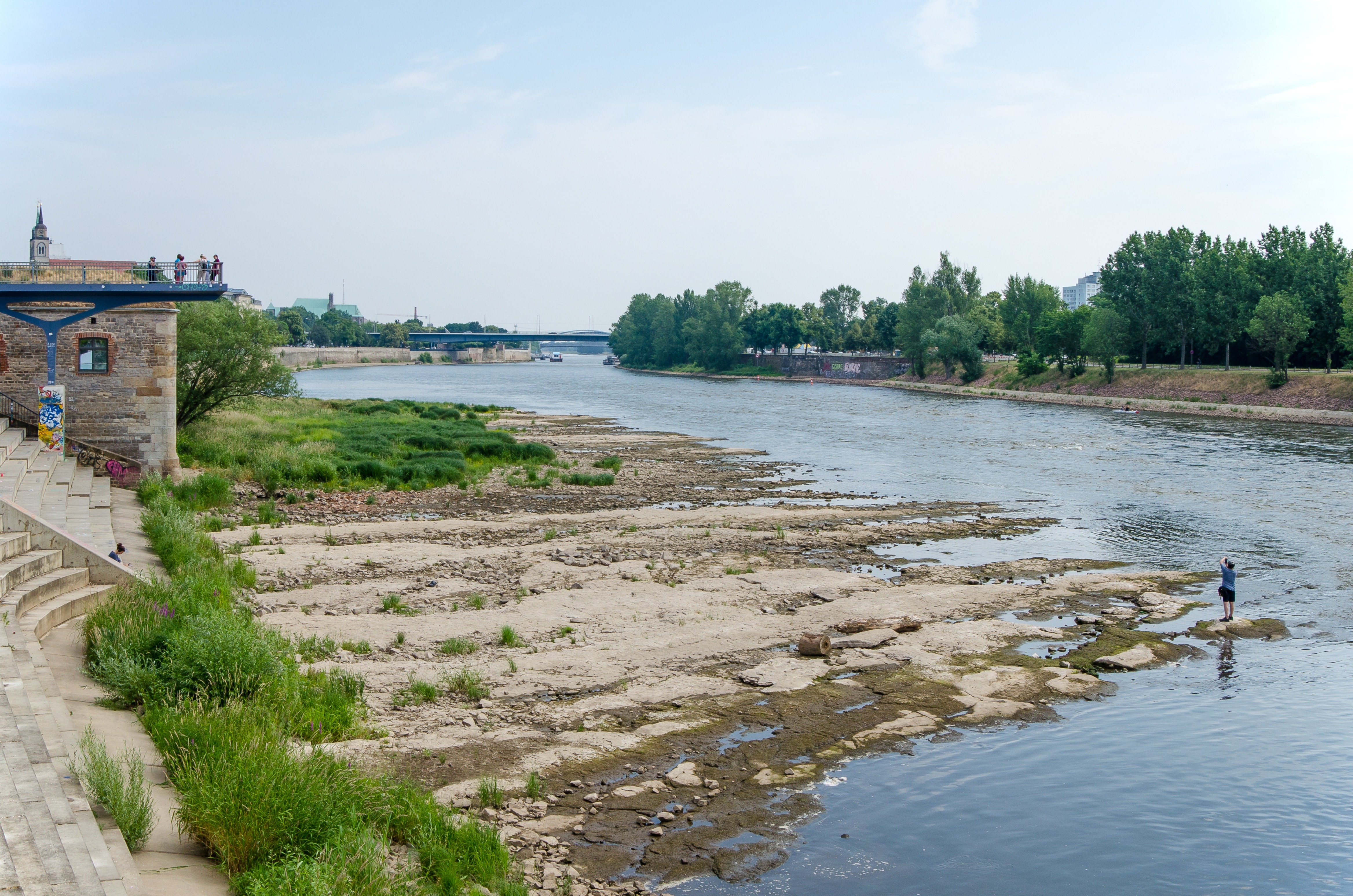 Aufgrund der sinkenden Pegelstände und damit Niedrigwasser drohen Anbietern von Flusskreuzfahrten auf der Donau und dem Rhein mit seinen Nebenflüssen hohe Einbußen.