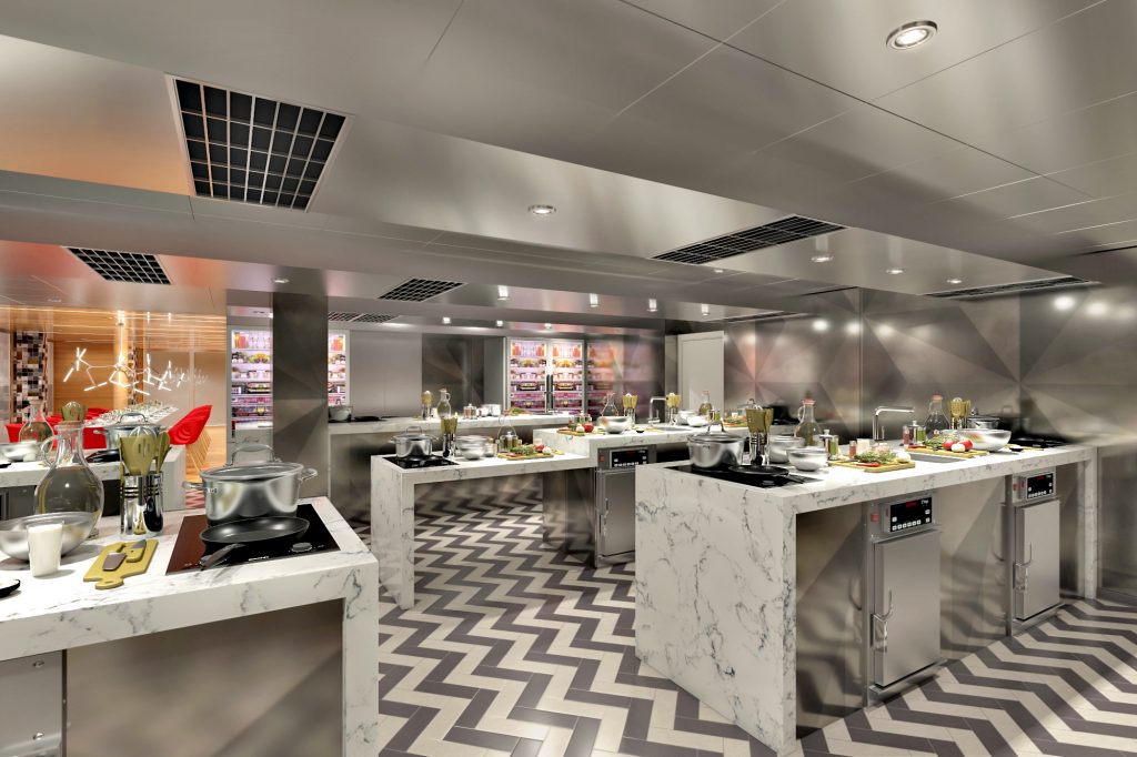 Passagiere der neuen Carnival Panorama können an einer Vielzahl ausgewählter Kochkurse teilnehmen, im ein eigens konzipierten Kochstudio auf Deck 4