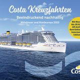Costa Kreuzfahrten bietet bis zum 28. Februar 2020 bei Nordland und Mittelmeer das Getränkepaket „Più Gusto“ sowie ein Internetpaket mit 250 MB inklusive.